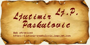 Ljutimir Paskulović vizit kartica